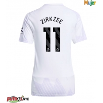 Camiseta Manchester United Joshua Zirkzee #11 Visitante Equipación para mujer 2025-26 manga corta